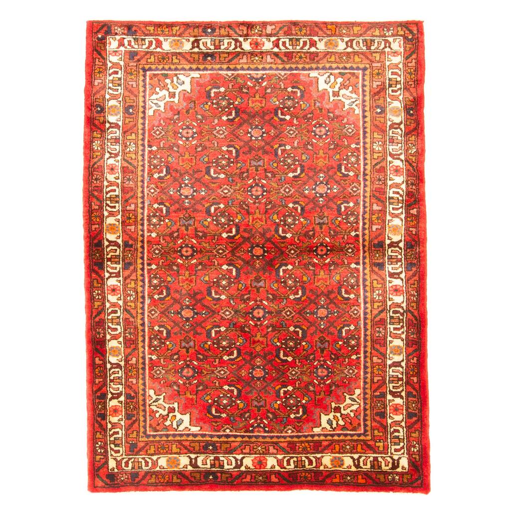 ECARPETGALLERY Hand-knotted Andelz Red Wool Rug - 3'3 x 4'7