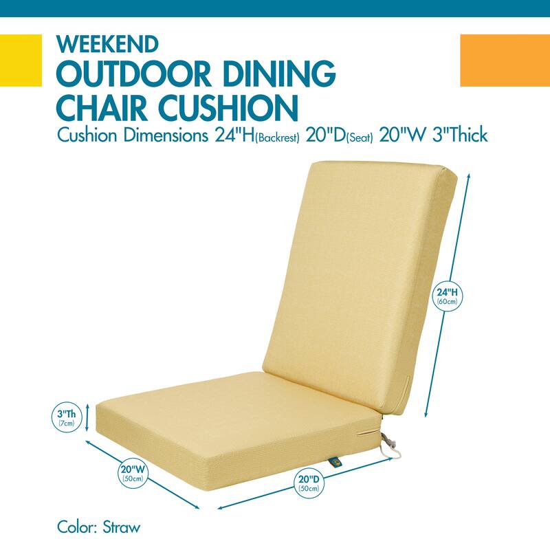 Duck Covers Weekend Water-Resistant Outdoor Dining Chair Cushions