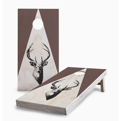 Stained Deer Silhouette Cornhole Game (Choose Wraps or Boards)