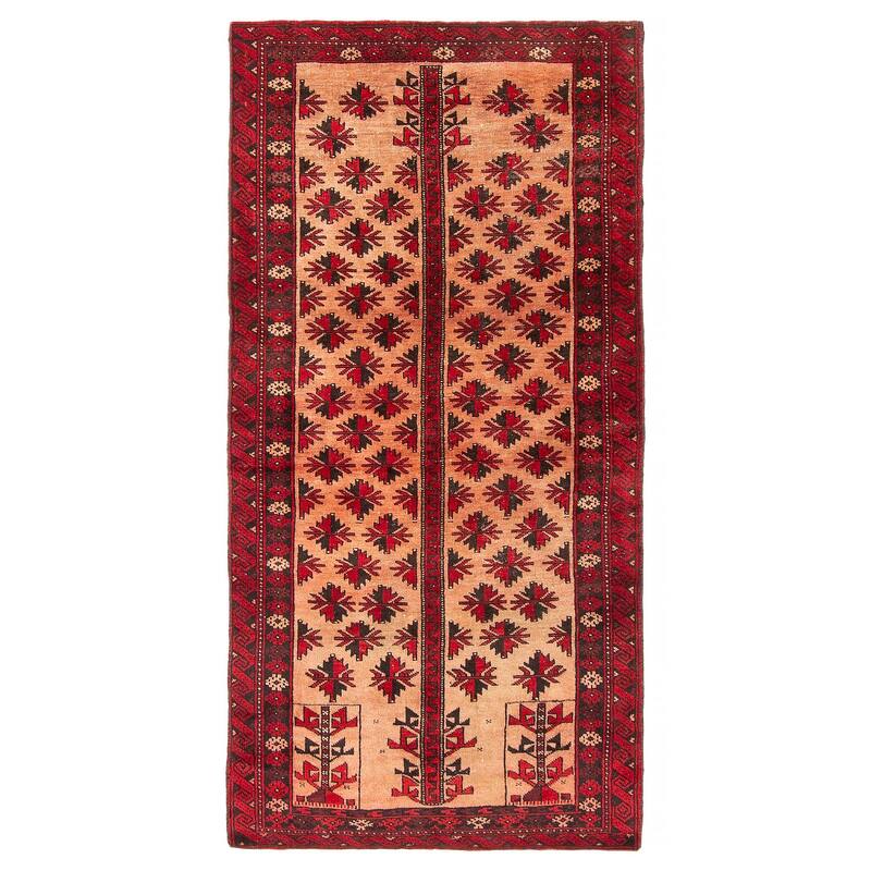 ECARPETGALLERY Hand-knotted Baluch Copper Wool Rug - 2'9 x 5'10 - Copper - 2'9 x 5'10