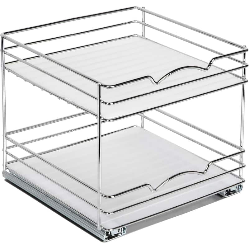 Hold N' Storage - 2 Tier Pull Out Cabinet Organizer for Spices, Cans - Heavy Duty with Lifetime Limited Warranty