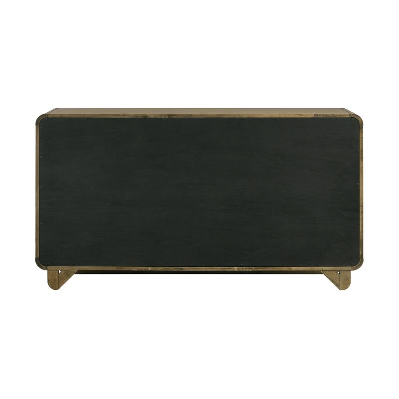 6 Drawers Wooden Dresser with Matte Nickel Hardware in Nutmeg