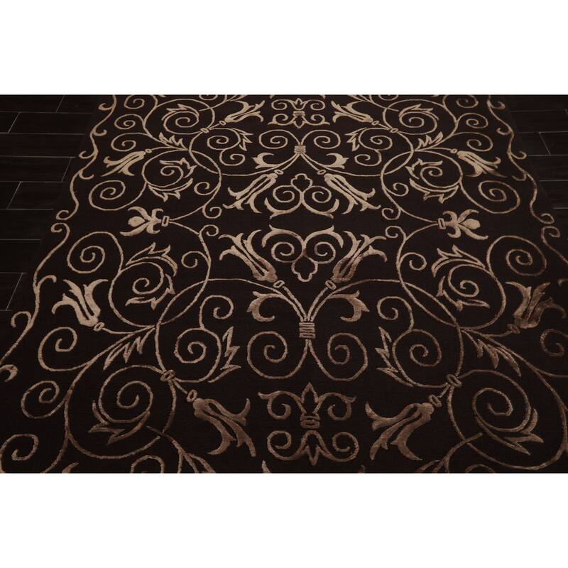 6x9 Hand Knotted New Zealand Wool Chocolate Tibetan Pile Rug - 6' x 9'