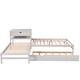 preview thumbnail 27 of 25, Full Size L-shaped Platform Beds with Drawers Linked with Built-in Rectangle Table and Twin Size Trundle.