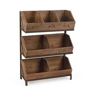 Industrial Wooden Bin Organizer