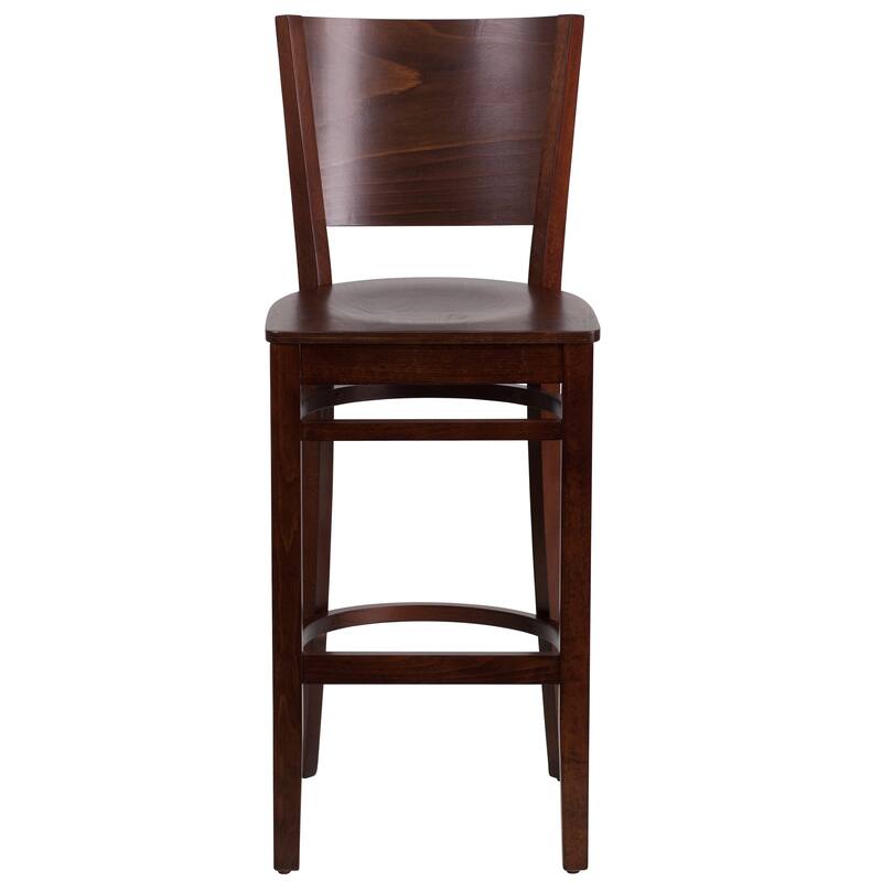 2 Pk. Lacey Series Solid Back Wooden Restaurant Barstool - 16.75"W x 18"D x 43.5"H - 16.75"W x 18"D x 43.5"H