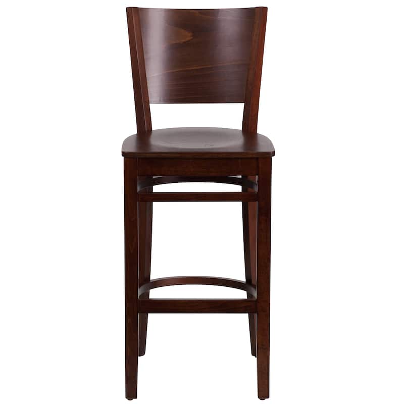 Solid Back Wooden Restaurant Barstool - 16.75"W x 18"D x 43.5"H