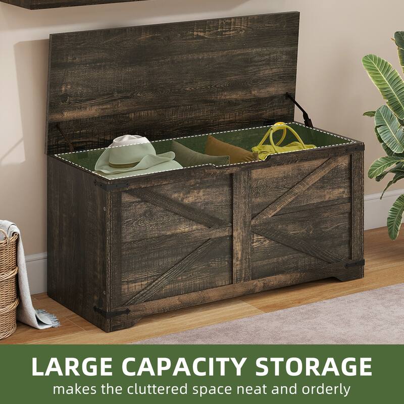 39" Lift-Top Storage Chest Storage Bench Organizer for Entryway, Bedroom, Living Room