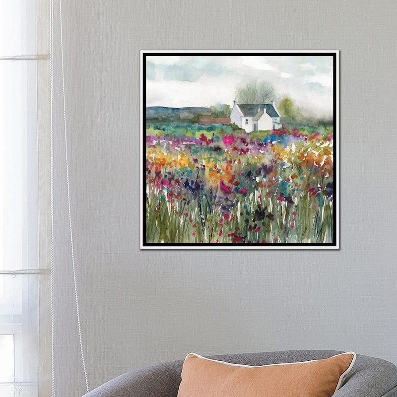 iCanvas "Wildflower Cottage" by Carol Robinson Framed Canvas Print