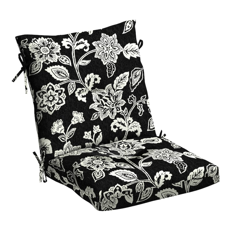 ARDEN Outdoor Plush Modern Tufted Blowfill Dining Chair Cushion, 21 x 40 - Ashland Black Jacobean