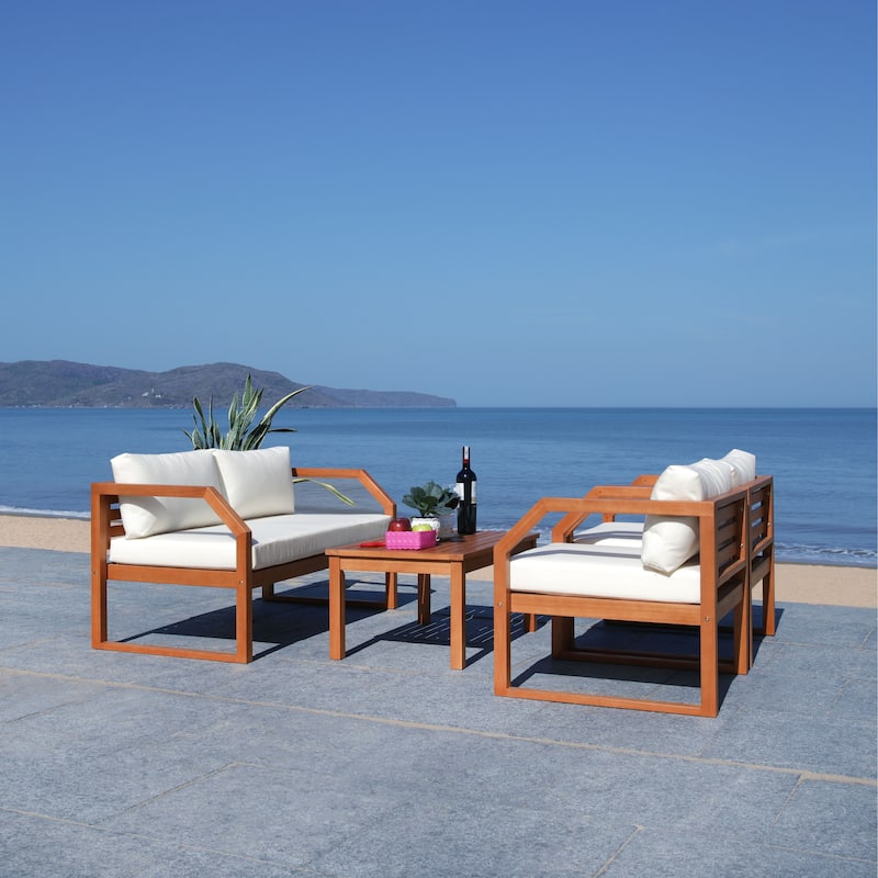 SAFAVIEH Outdoor Keyla 4-Piece Living Set - 46Wx20Dx15H