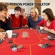 preview thumbnail 2 of 4, 10 Players Foldable Poker Texas Holdem Table, Felt Surface Oval Card Table with Stainless Steel Cup Holders & Padded Rails