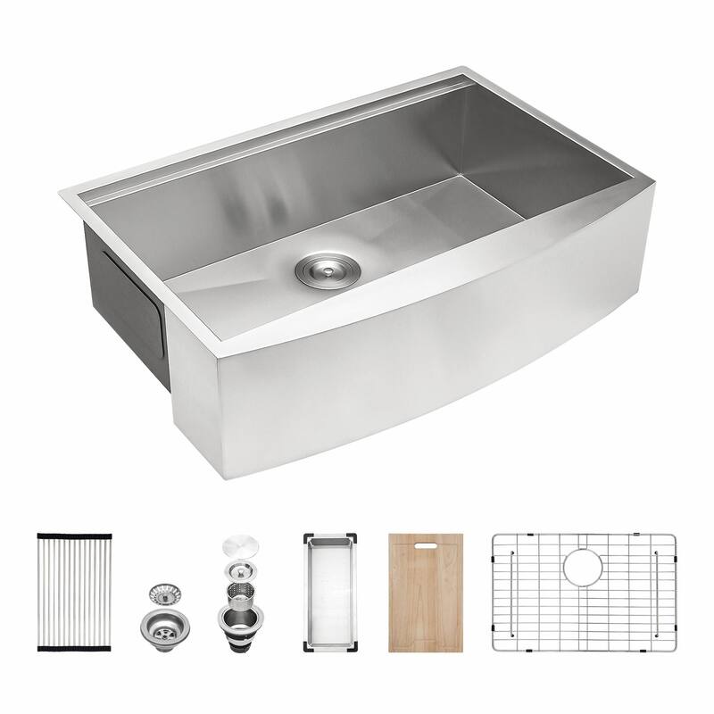 Farmhouse 18-Gauge Stainless Steel Apron Front Kitchen Sink
