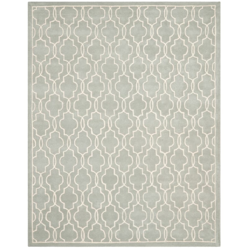 SAFAVIEH Handmade Chatham Nazzarena Modern Moroccan Wool Rug - 8' x 10' - Grey/Ivory