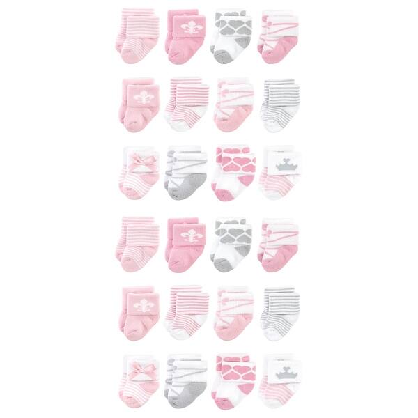 slide 1 of 1, Hudson Baby Cotton Rich Baby Terry Socks 24-Pack, Royal, 0-6 Months - Royal Royal - 0-6 Months