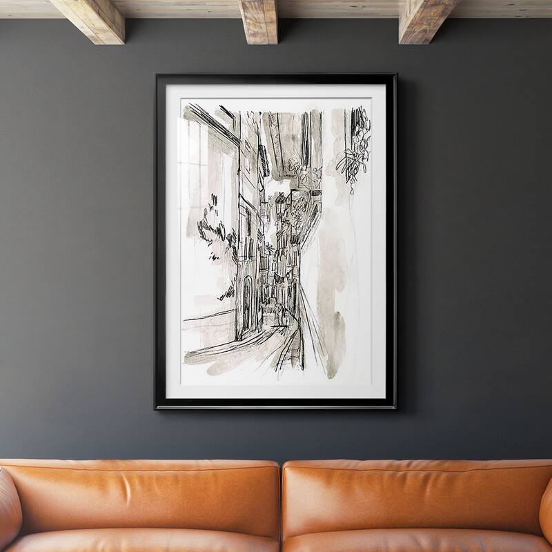 Europe Street Sketches I Premium Framed Print - Ready to Hang