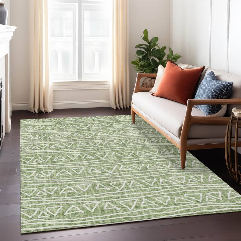 Machine Washable Indoor/ Outdoor Chantille Morrocan Boho Rug