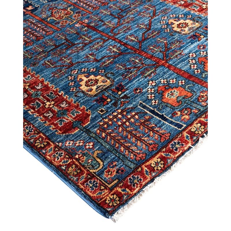 Serapi One-of-a-Kind Hand-Knotted Runner Rug - Light Blue, 2' 9" x 11' 10" - 2' 9" x 11' 10"