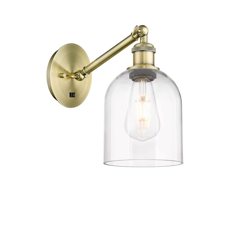 Innovations Lighting 317-1W-10-6 Bella Sconce Bella 10" Tall Wall - Antique Brass / Clear