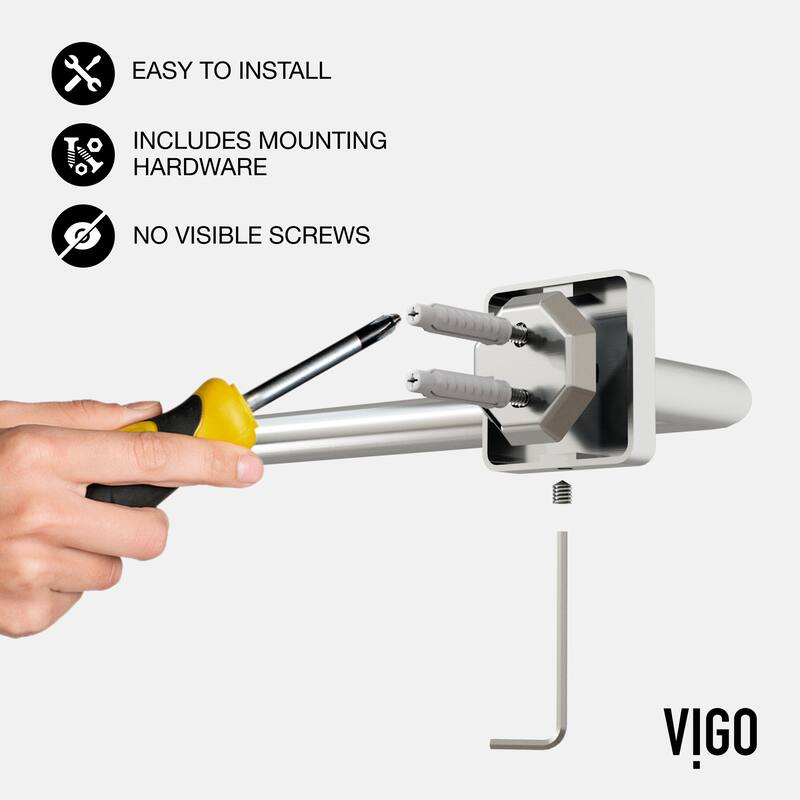 VIGO Elan 4-Piece Bathroom Hardware Accessory Set with 24 in. Towel Bar, Toilet Paper Holder, Hand Towel Holder, Hook