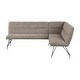 preview thumbnail 4 of 3, Fabric Upholstered L-Shaped Nook Dining Bench in Taupe and Black