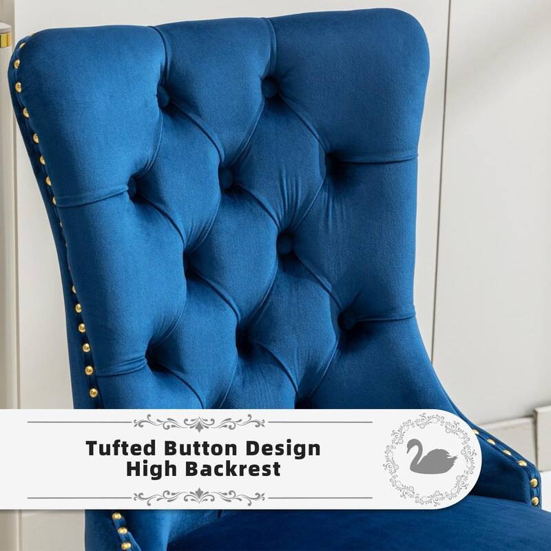 Tufted Naliheads Solid Wood Upholstered Dining Chairs (Set of 8)