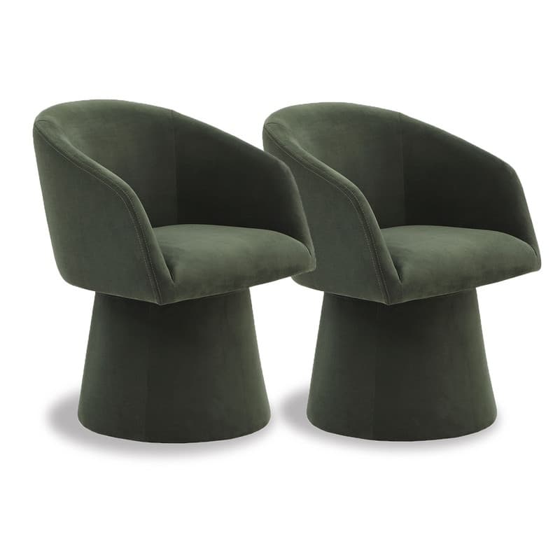 Evie Modern Upholstered Fabric Swivel Dining Chair