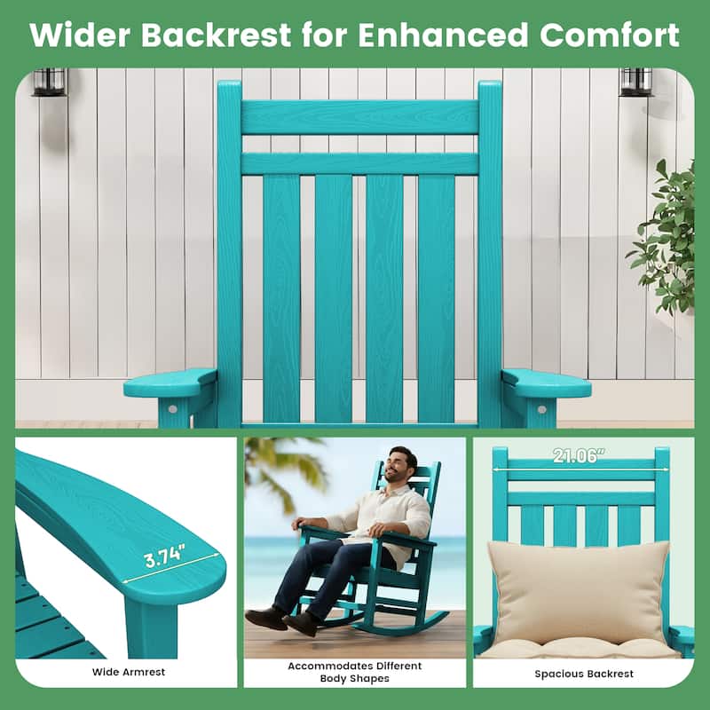 Modern High-Back Rocking Adirondack Chair All Weather