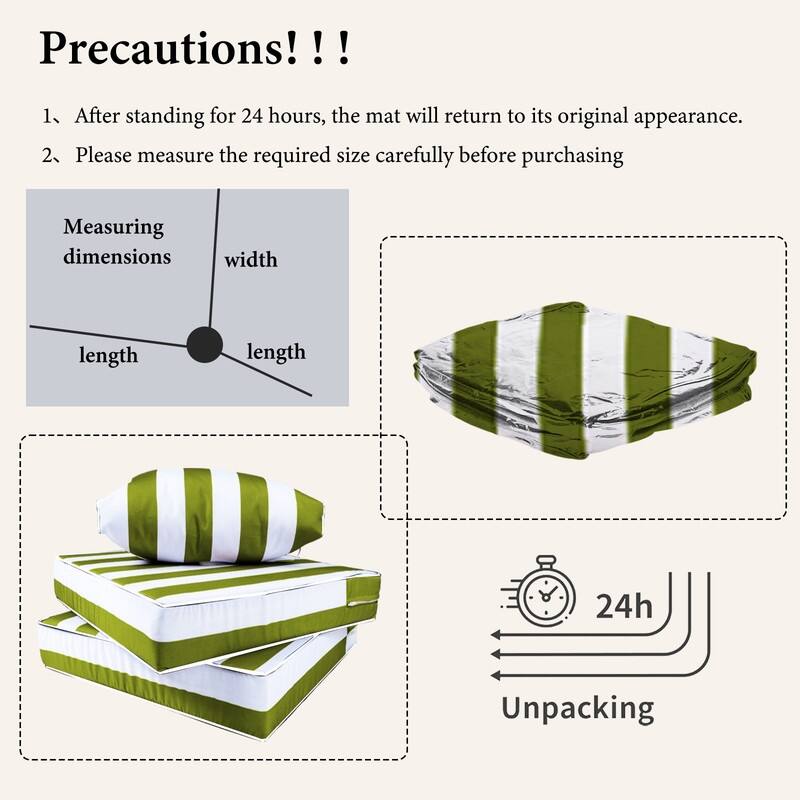 14pcs Outdoor Couch Cushions,4" Waterproof Sectional Rattan Conversation Set Cushions(Only Cushions+Covers,No Sofa) - 14PCS