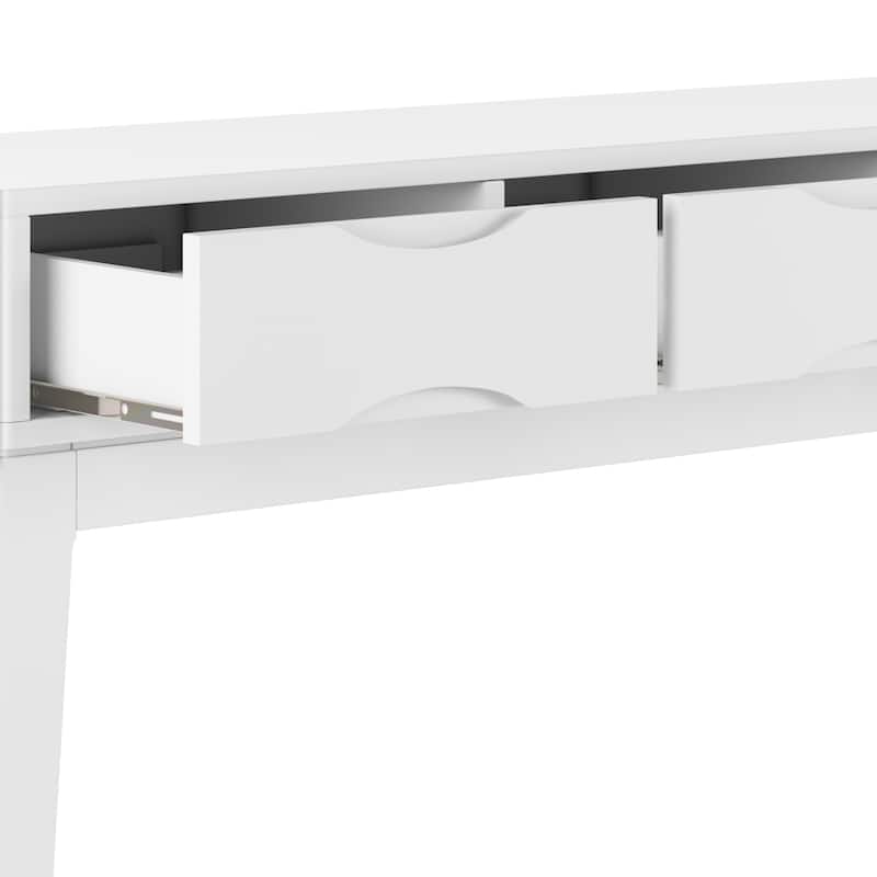 WYNDENHALL Pearson SOLID HARDWOOD 54 inch Wide Mid Century Modern Console Sofa Table - 54 W x 16 D x 31 H