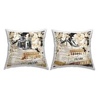 Stupell Industries Chic Black High Heel Stacked Fashion Books Printed Throw Pillow by Amanda Greenwood