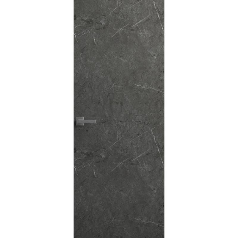 Solid Hidden Door with Handle Planum 0010 Pietra - Black - 32x96 Left-Hand/Inswing
