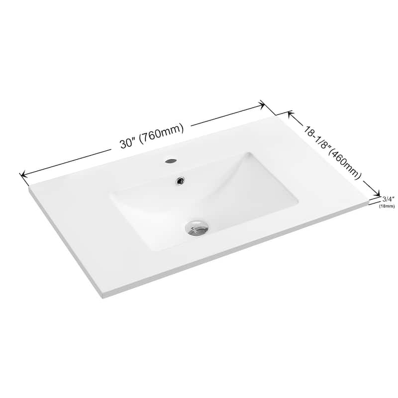 Dowell 18" FTB Ceramic Single Bathroom Vanity Basin