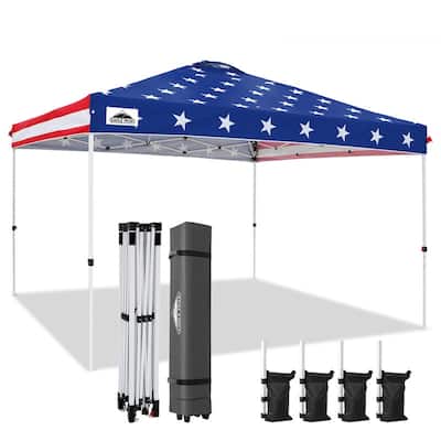EAGLE PEAK Pop Up Canopy Tent with Wheeled Carry Bag, 8 Stakes, 4 Ropes, 4 Weight Bags, Easy Set Up Tent Canopy, 12x12 ft