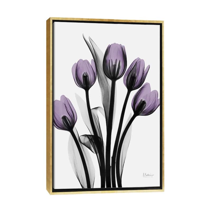iCanvas "Five Tulips" by Albert Koetsier Framed Canvas Print - Gold - 26x18