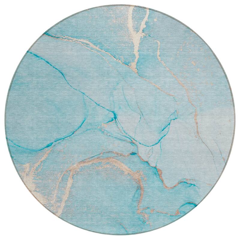 Machine Washable Indoor/ Outdoor Abstract Chantille Rug