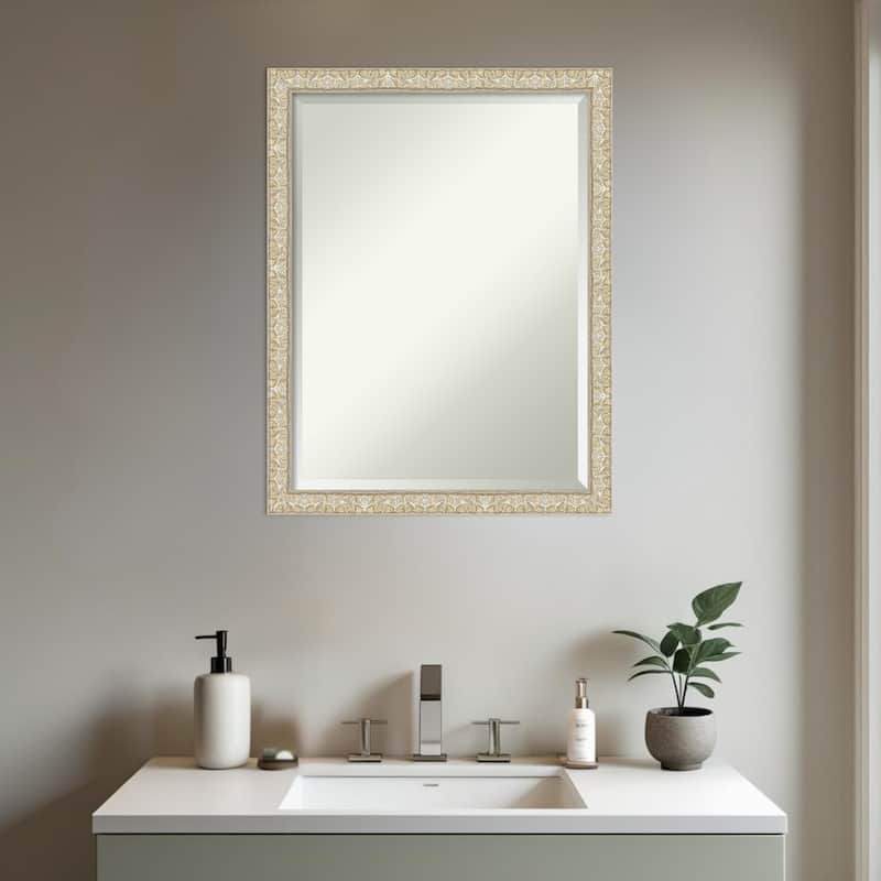 Lila Beveled Wood Framed Bathroom Vanity Wall Mirror