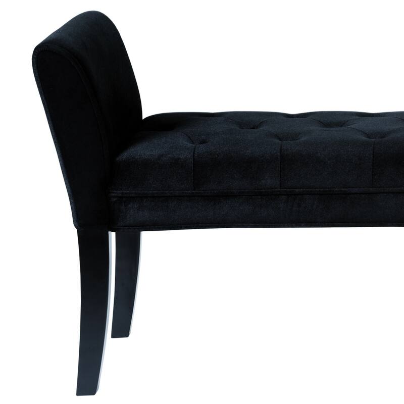 Chatham 53" Black Velvet Upholstered Bench