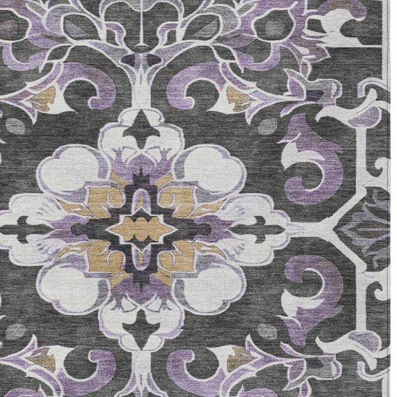 HomeRoots Damask Traditional Rectangle Outdoor Rug