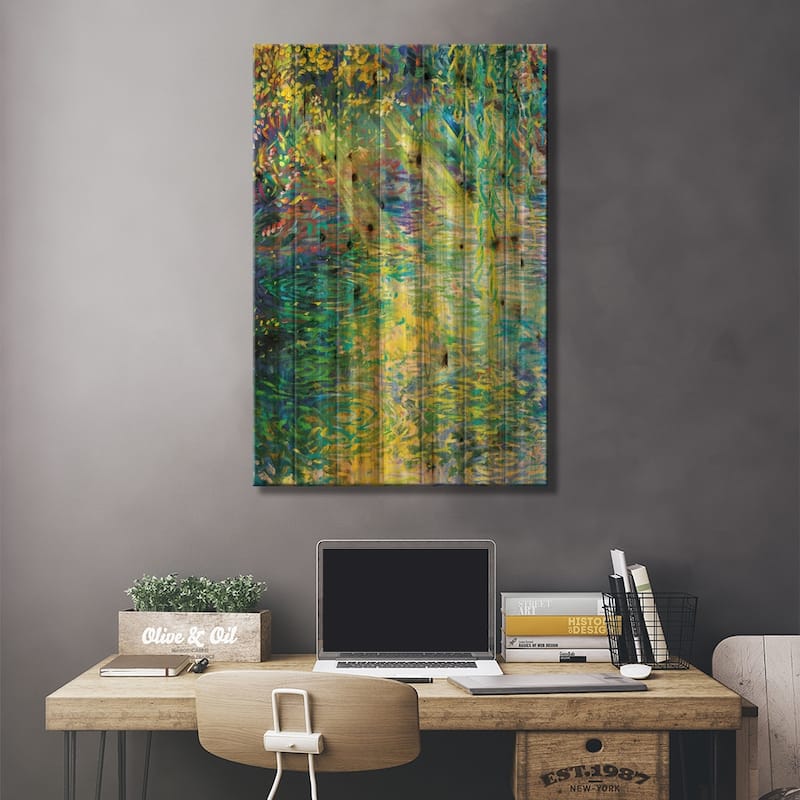 Waxwillow Lagoon I Print On Wood by Iris Scott - Multi-Color