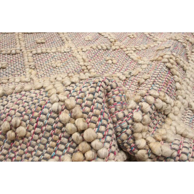 ECARPETGALLERY Braid weave Sienna Grey Wool Rug - 5'0 x 8'2