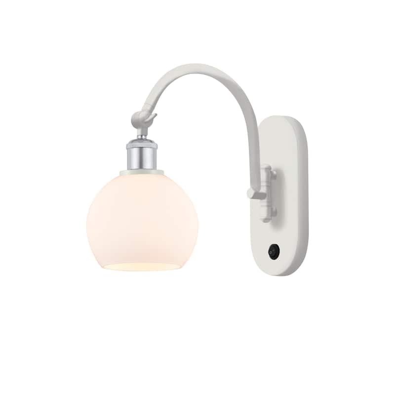 Innovations Lighting 518-1W-12-6 Athens Sconce Athens 12" Tall Wall - White and Polished Chrome / Matte White