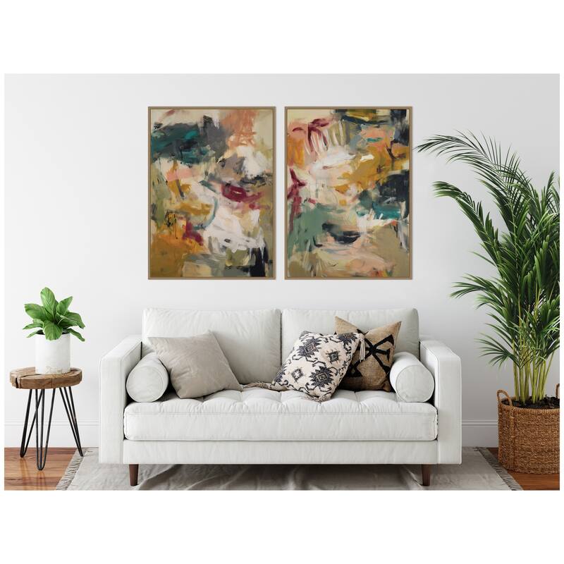 Kate and Laurel Painted Storm No. 1 & No. 2 2 Piece Framed Canvas Wall Art Set by Amy Lighthall