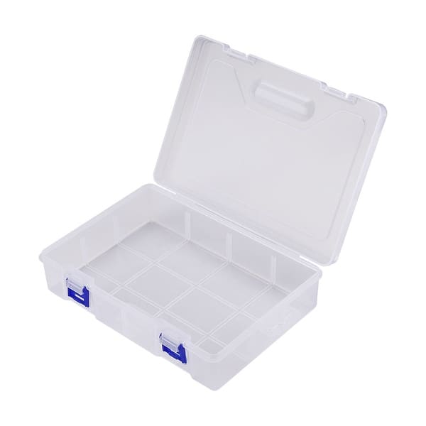 Grid Storage Box Clear Stable Grid Plastic Box for Small Jewelry | Harfington