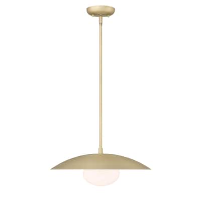 Lumanity Declan Modern Disc Satin Brass 18" Pendant Ceiling Light - 18'' D x 18'' W x 6.5'' H