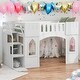 preview thumbnail 1 of 16, Playful Design Twin Size Loft Bed with Built-in Storage Staircase and Window and Safety Guaranteed for Bedroom White