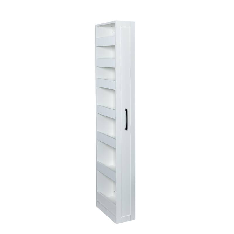 Roomfitters 7-Tier Pull-Out Storage Shelf, Slim Rolling Organizer for Kitchen, Laundry, or Narrow Spaces, White