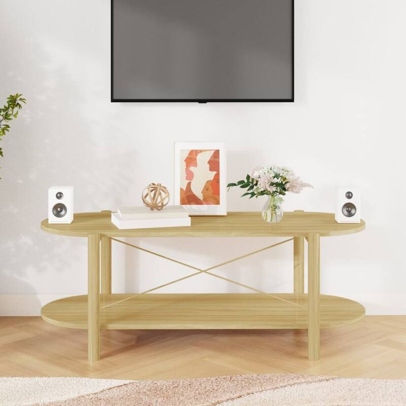 vidaXL Coffee Table Living Room End Table Accent Sofa Table Engineered Wood - 43.3"x18.9"x15.7"