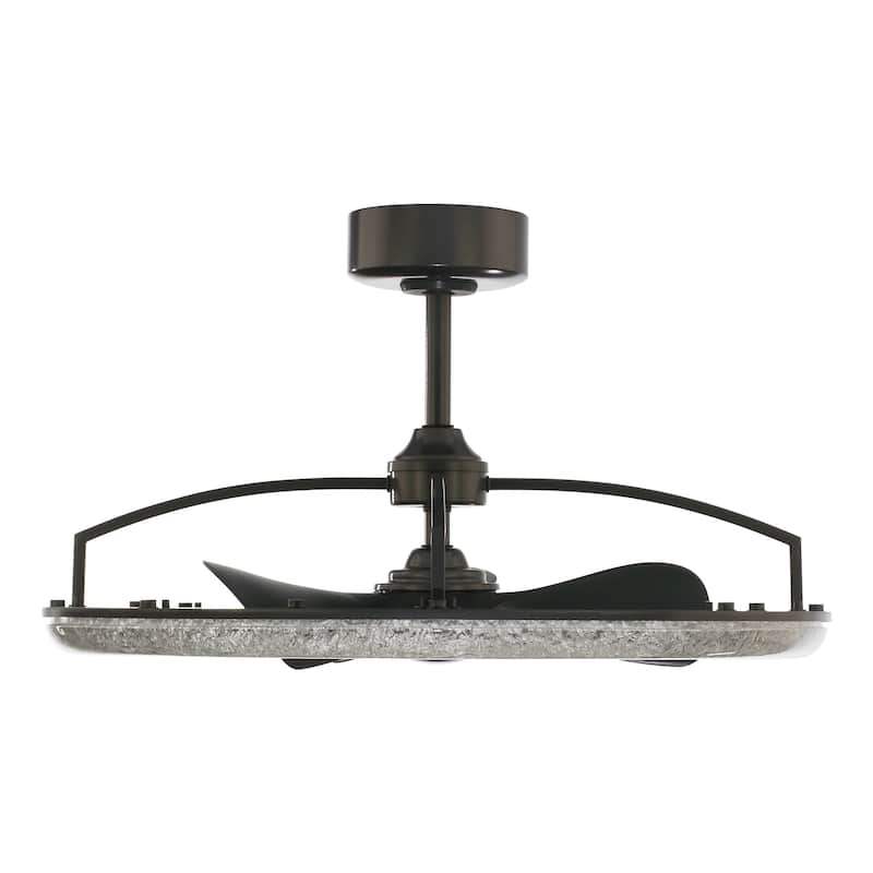 Perimost 31.5" Industrial Black ABS 3-Blade LED Bladeless Ceiling Fan with Remote