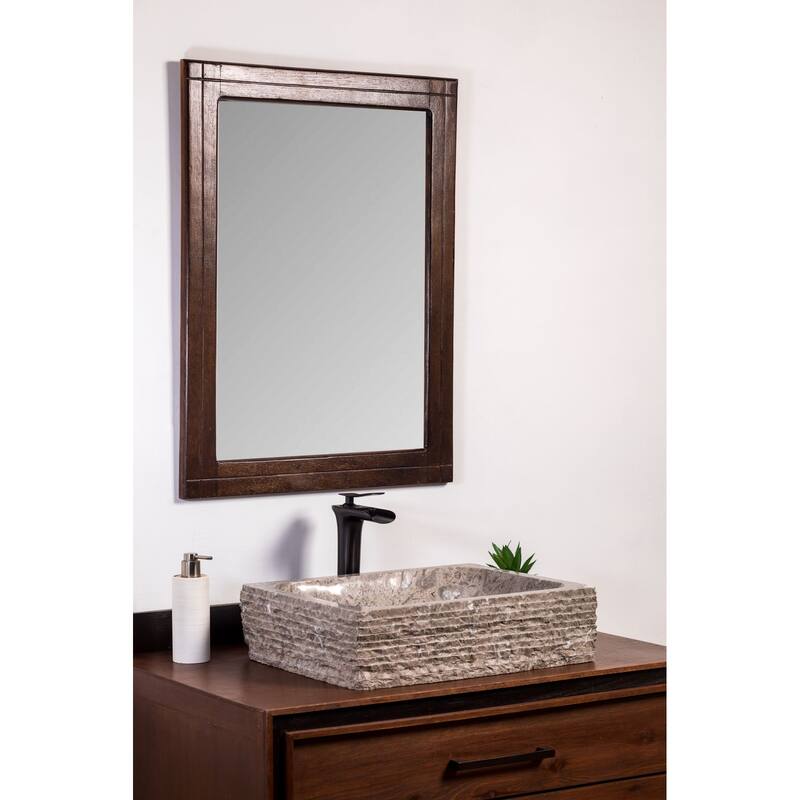 Natural Stone Vessel Bathroom Sink - Rustic Rectangular Stone Sink